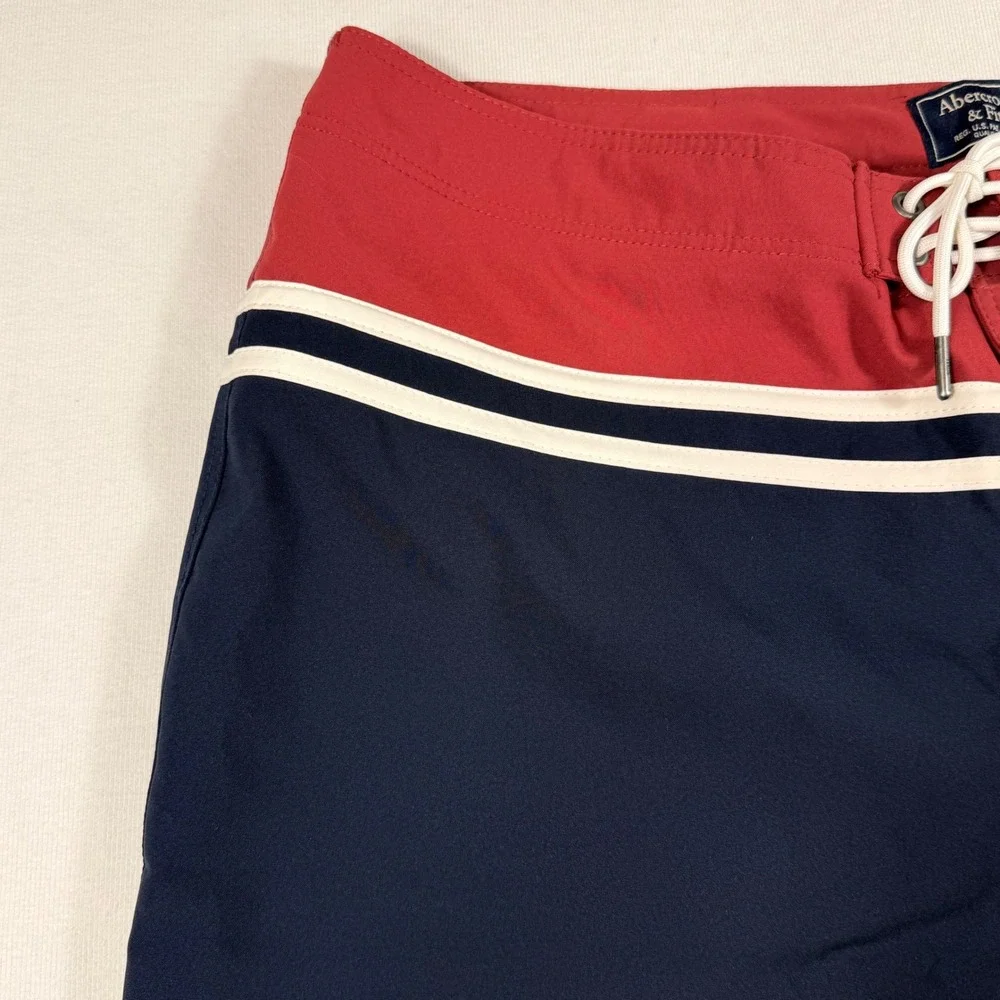Abercrombie & Fitch‎ Board Shorts 36 Navy Red 9